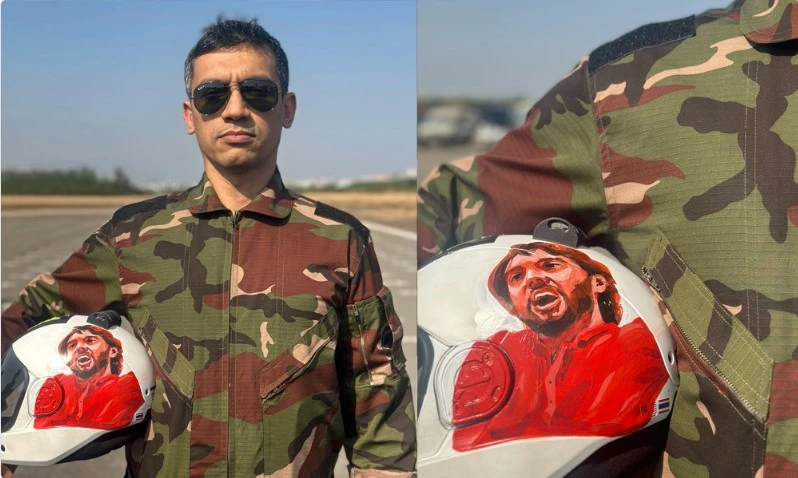 শরিফ ওসমান হাদির ছবি আঁকা হেলমেট পরে বিশ্ব রেকর্ড গড়তে যাচ্ছেন আশিক চৌধুরী